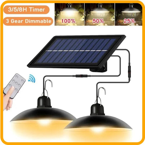 Solar Pendant LED Light – Waterproof Outdoor Hanging Lamp | Remote Control