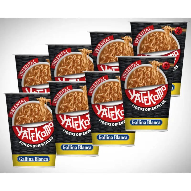 Yatekomo Gallina Blanca Instant Noodles – 8-Pack | Quick-Cook Shrimp, Chicken for delicious, quick meals anywhere.