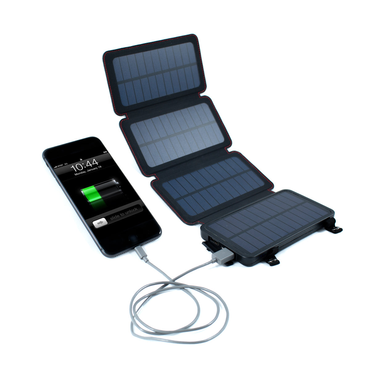 Solar Power Bank – 100,000mAh Folding Panel Charger with LED Light