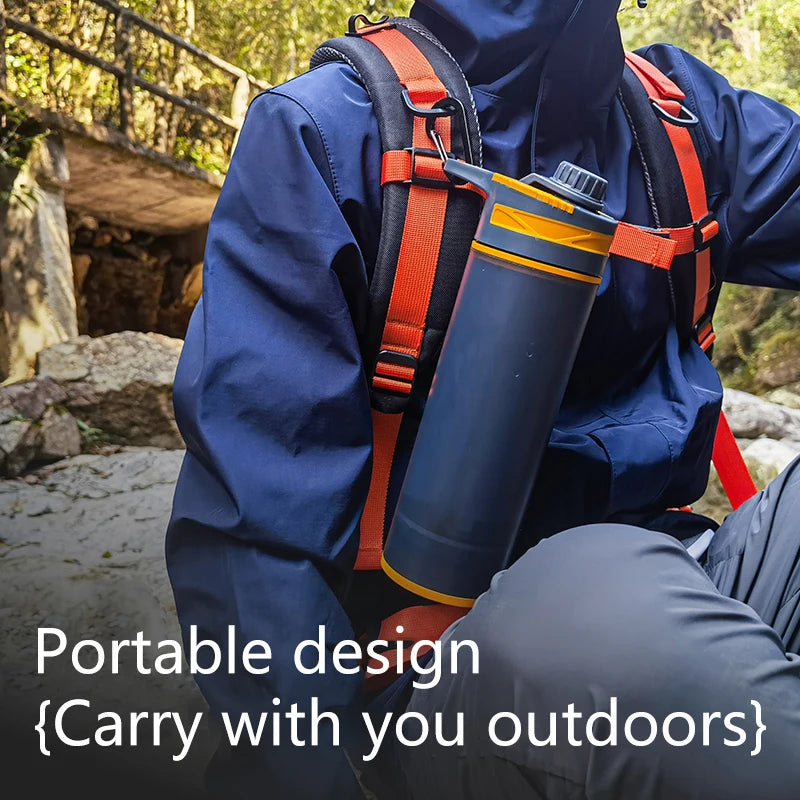Portable Water Purifier Bottle – 27 oz | Advanced 0.01 Micron Filtration for Emergency Use, perfect for outdoor adventures.