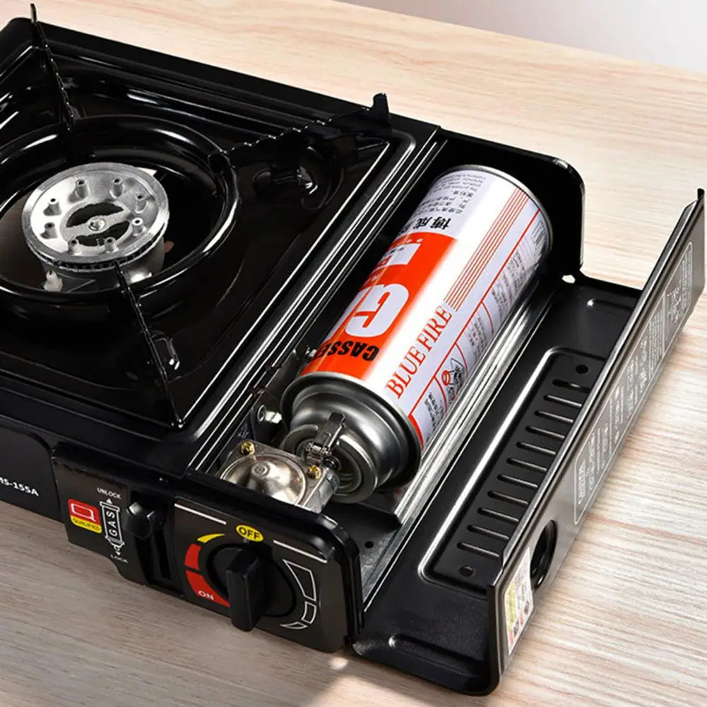 Portable Dual-Fuel Butane stove with LPG compatibility, perfect for camping and emergencies. Reliable cooking power anywhere.