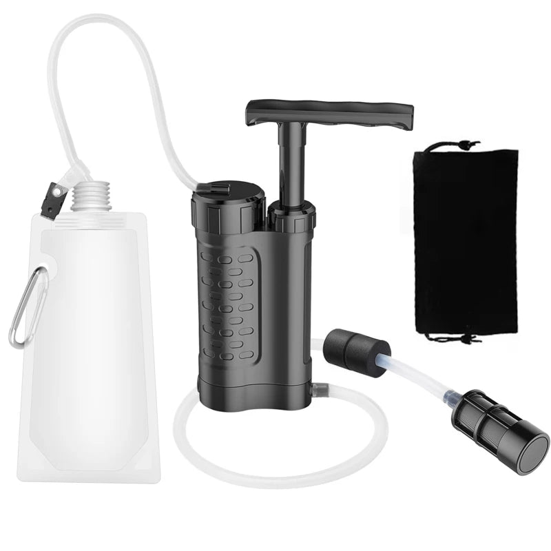 Water Purifier Pump, Water Filtration System with 0.01 Micron Water Filter, Emergency Survival Gear for Outdoor Camping and Hiking