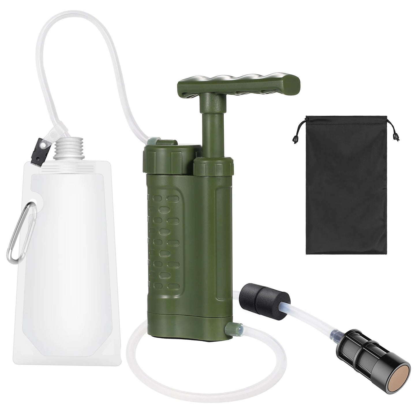 Water Purifier Pump, Water Filtration System with 0.01 Micron Water Filter, Emergency Survival Gear for Outdoor Camping and Hiking