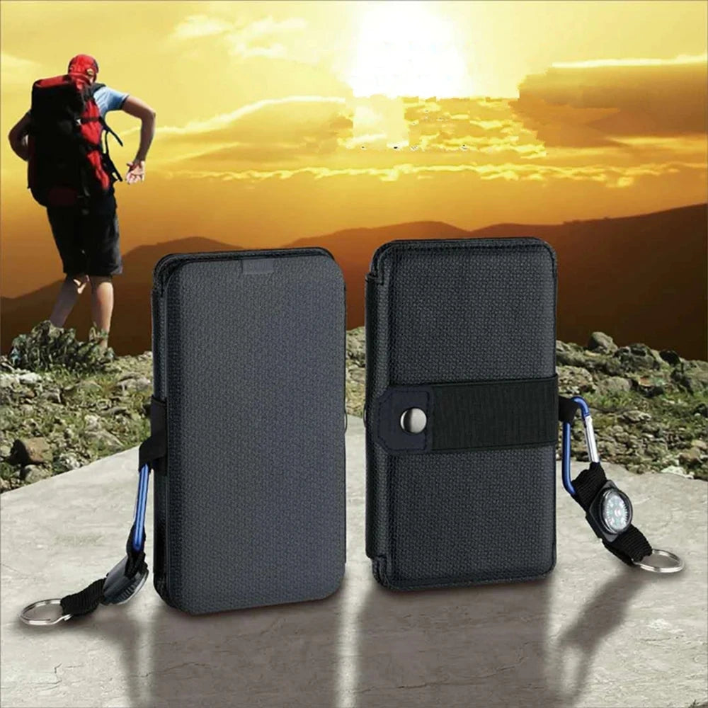 Cargador de Panel Solar para exteriores, plegable, para acampar, senderismo, mochilero, viaje, alimentación para teléfono inteligente, dispositivo de salida USB portátil de 5V 2.4a