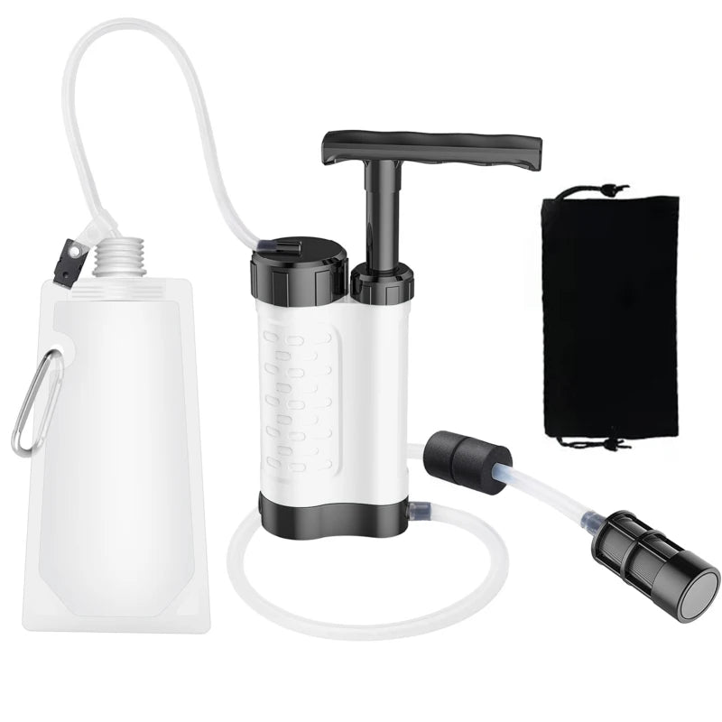 Water Purifier Pump, Water Filtration System with 0.01 Micron Water Filter, Emergency Survival Gear for Outdoor Camping and Hiking
