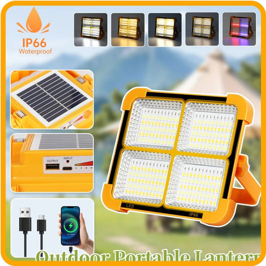 Lampe solaire d'extérieur portable à LED – Lanterne d'urgence rechargeable par USB | Batterie externe