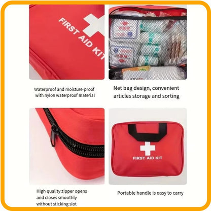 Trousse de premiers secours 184 pièces – Sac médical d'urgence portable | Pour l'extérieur, la maison, la voiture, la randonnée et la préparation aux catastrophes 