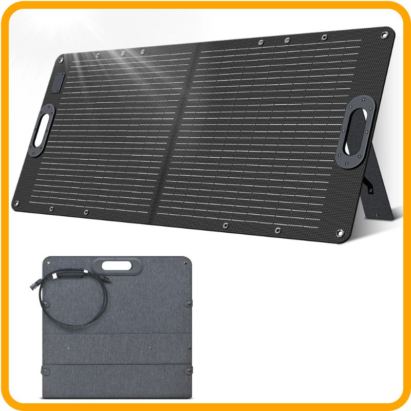Panneau solaire pliable 100 W – Panneau ETFE haute efficacité | Sortie maximale 20,5 V, 4,88 A pour centrales électriques et utilisation en extérieur 