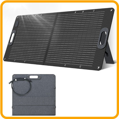 Panneau solaire pliable 100 W – Panneau ETFE haute efficacité | Sortie maximale 20,5 V, 4,88 A pour centrales électriques et utilisation en extérieur 