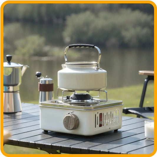 Portable Gas Camping Stove – 2800W High-Heat Burner for Outdoor Cooking, perfect for fast meals in nature.