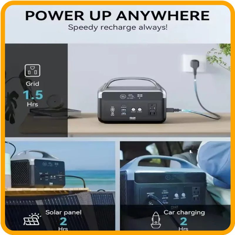 Stay charged on the go with the 300W Solar Generator – Compact 179Wh LiFePO4 Portable Power Station with Pure Sine Wave Inverter.