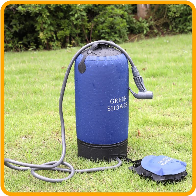 12L Portable Outdoor Shower Bag – Fast Rinse, Big Capacity, Smart Design perfect for camping and emergencies, ensuring cleanliness.