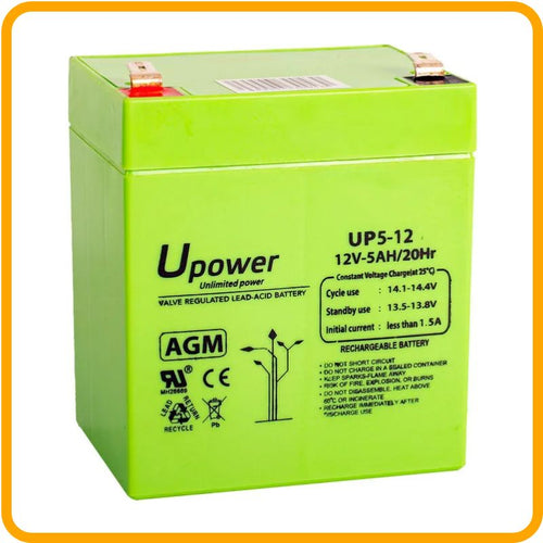 U-Power AGM 12V 5Ah Battery – Rechargeable Sealed | Backup Power
