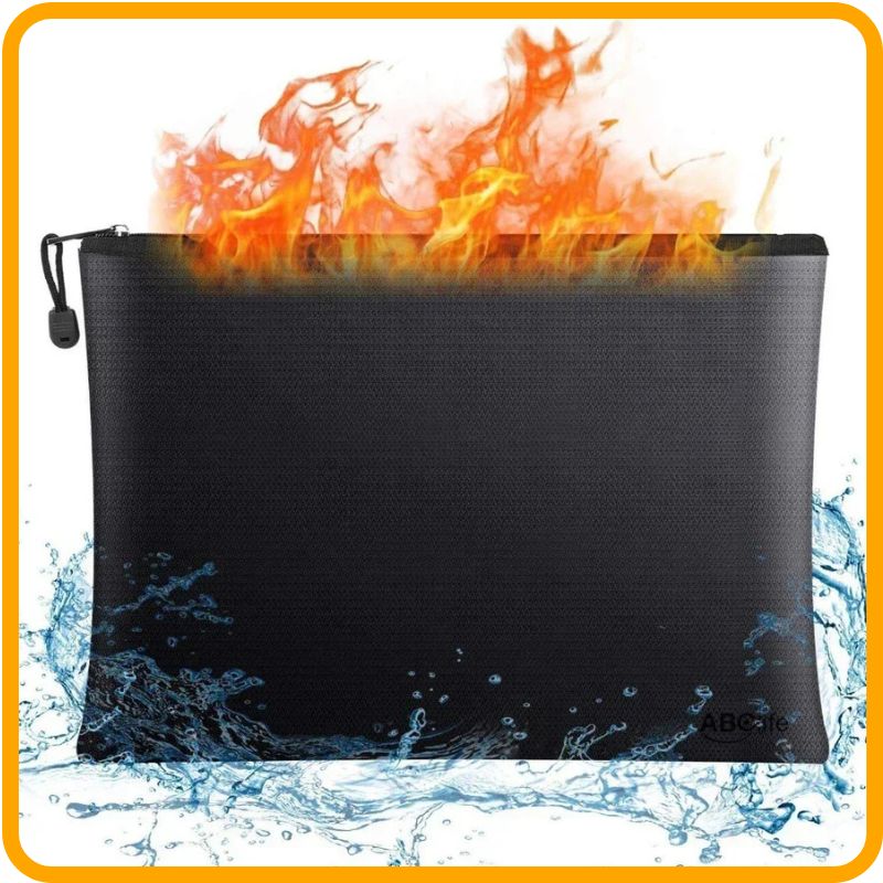 Sac à billets et documents ignifuge et étanche – Pochette de sécurité zippée