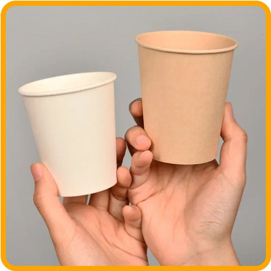 Lot de 100 gobelets jetables en papier blanc de 250 ml – Verres à café et à thé écologiques