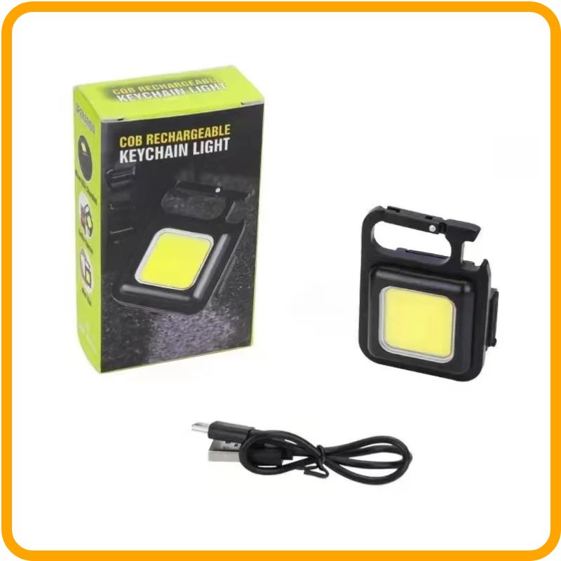 Mini lampe torche porte-clés rechargeable par USB – LED 800 lumens | Clip de poche, base magnétique, décapsuleur 