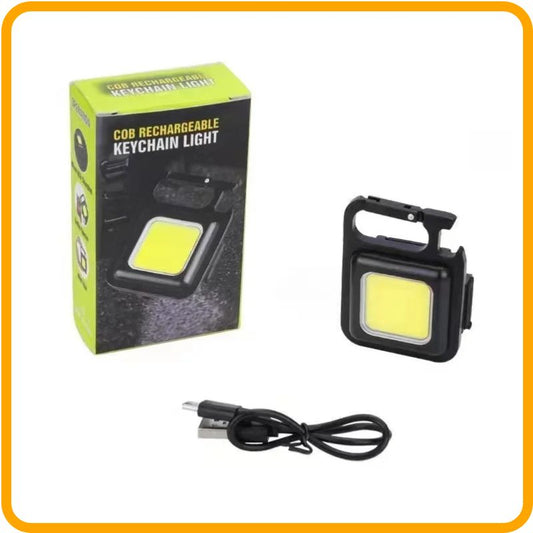 Mini lampe torche porte-clés rechargeable par USB – LED 800 lumens | Clip de poche, base magnétique, décapsuleur 