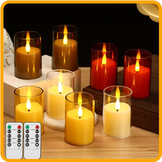 12 bougies piliers LED sans flamme à piles – Lumière blanche chaude | Télécommande et minuterie incluses 