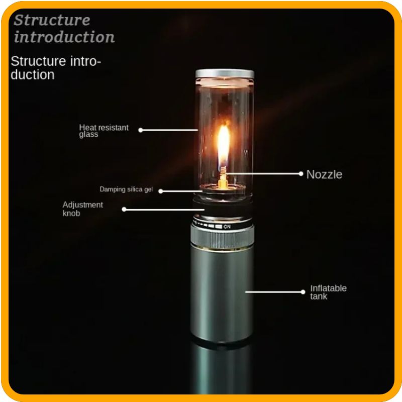 Mini lanterne à gaz portable pour camping – Lampe d'extérieur en alliage d'aluminium | Compatible avec cartouche de gaz pour les situations d'urgence et les aventures