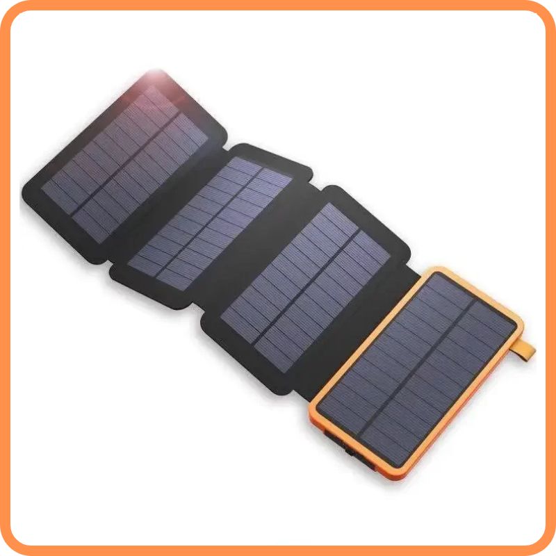 Solar Power Bank – 100,000mAh Folding Panel Charger with LED Light