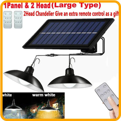 Suspension solaire LED – Lampe d'extérieur étanche | Télécommande | Éclairage de secours
