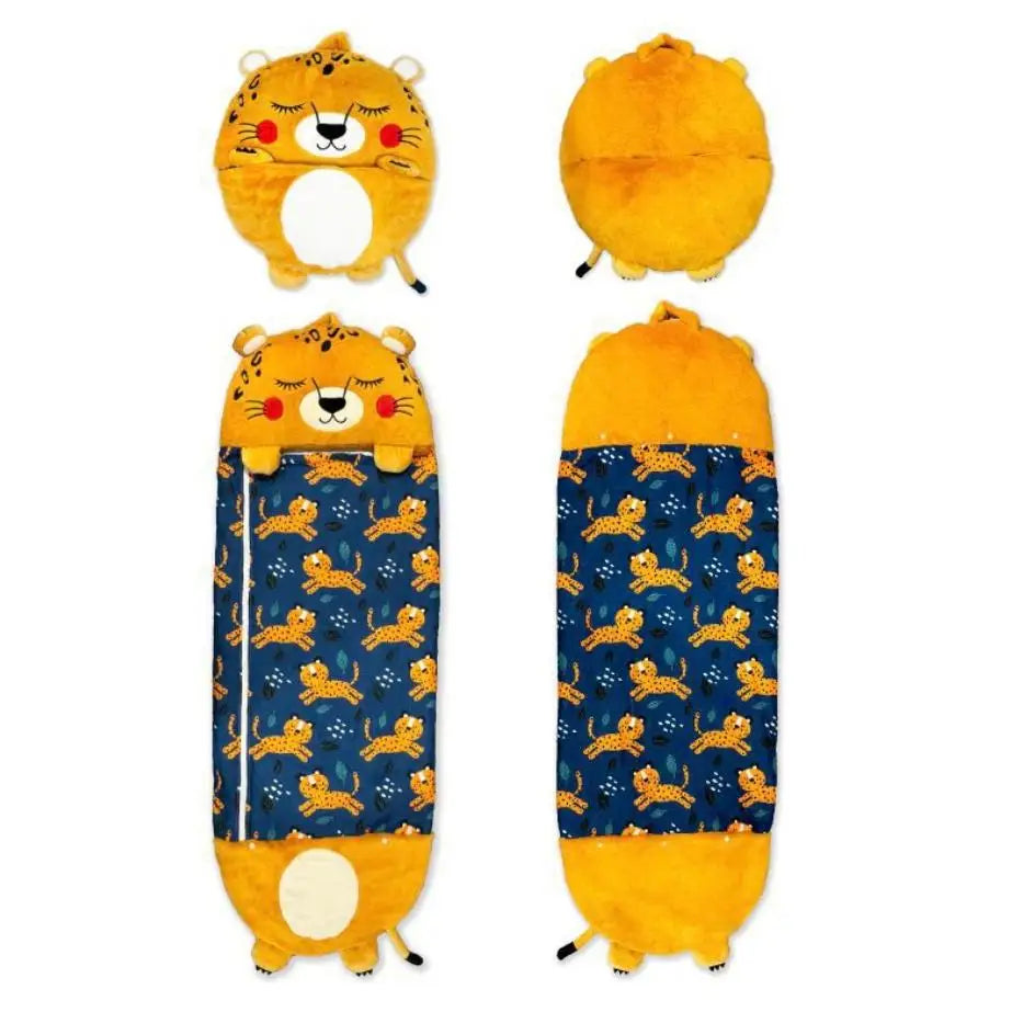 Cozy 2-in-1 Convertible Kids Sleeping Bag with plush pillow design, perfect for sleepovers and cuddles.