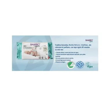 Bambo Nature Baby Wet Wipes – 80-Pack | Biodegradable, Alcohol-Free, perfect for babies and emergency hygiene needs.