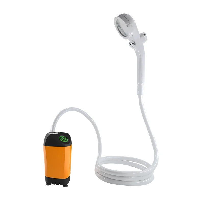 Portable Outdoor Shower with Built-In Battery offers convenience for off-grid camping or beach rinses, no installation needed.
