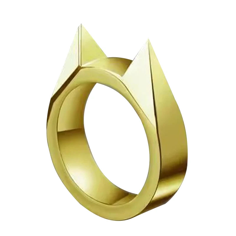 Stylish Cat Ear Self-Defense Ring – Multifunctional Emergency Tool for Men, perfect for safety on the go.