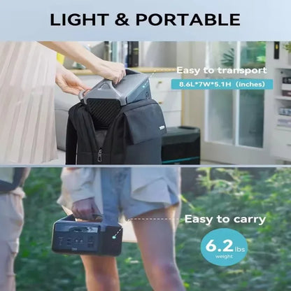 Compact and portable, the 300W Solar Generator – Compact 179Wh LiFePO4 Power Station is perfect for any adventure.