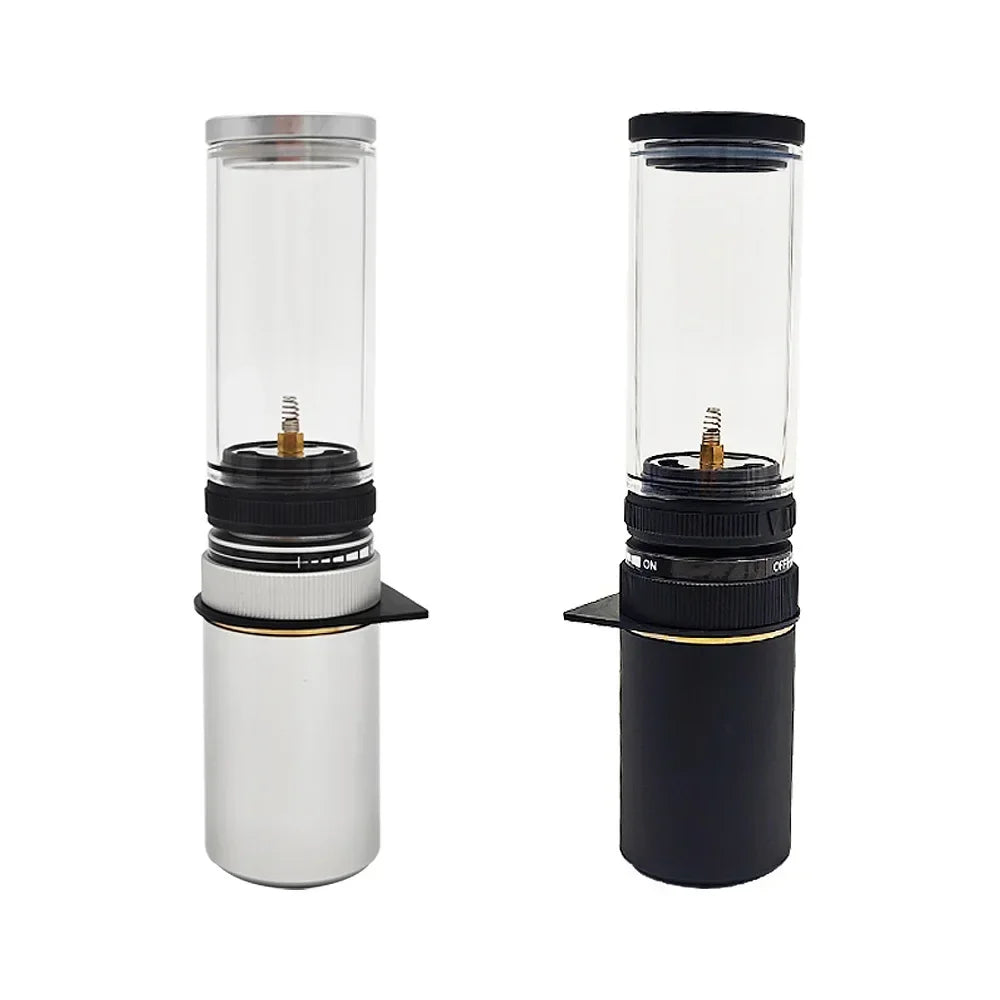 Compact and reliable, the Mini Portable Camping Gas Candle Lantern offers steady light for emergencies and adventures.