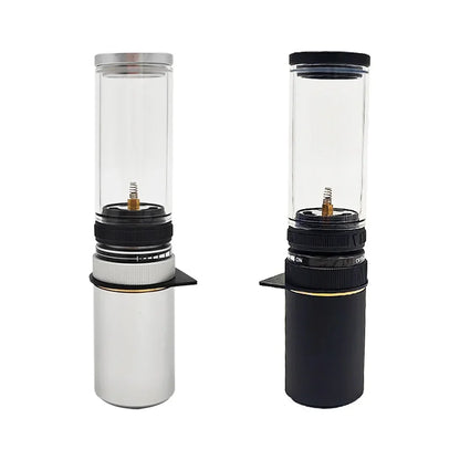 Compact and reliable, the Mini Portable Camping Gas Candle Lantern offers steady light for emergencies and adventures.