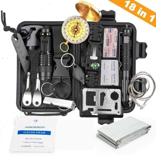 Kit de survivance militaire pour les voyages en plein air, mini outils de camping, kit d'aide, bracelet de survivance d'urgence, silbato, manta, cuchillo 