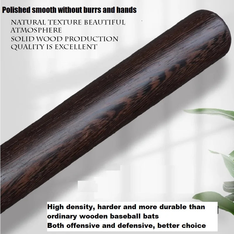 Solid Wood Baseball Bat – Heavy-Duty Self-Defense Stick for Car, Home features a non-slip grip for reliable protection.