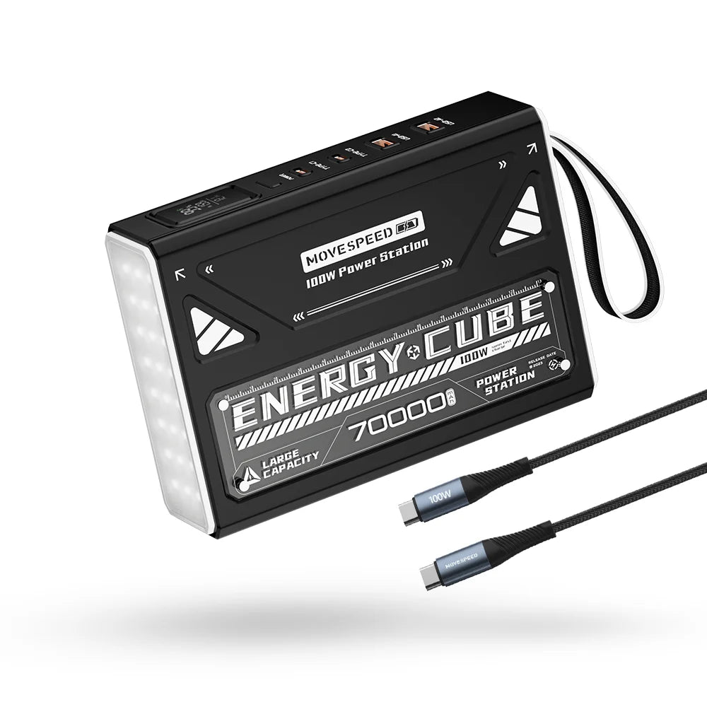 Power Bank – 70,000mAh | 100W Fast Charging, USB-C, LED Display, SOS Light | For iPhone, MacBook, Camping by MOVESPEED.