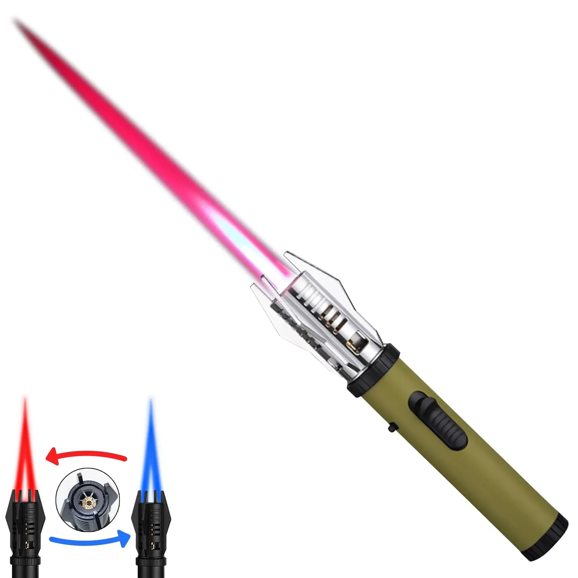 Powerful Torch Lighter – Windproof Jet Flame with Safety Lock | Refillable Butane Gas Lighter for Emergencies.