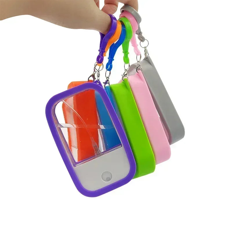 Compact and colorful Small Spray Hand Sanitizer with Keychain for on-the-go hygiene in emergencies and outdoor adventures.