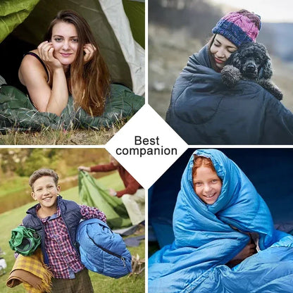 Cozy moments with the 4-Season Ultralight Waterproof Sleeping Bag – Warm, Compact for all your outdoor adventures.
