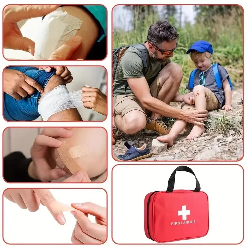 Fully equipped 184-Piece First Aid Kit – Portable Emergency Medical Bag for outdoor, home, car, hiking safety needs.
