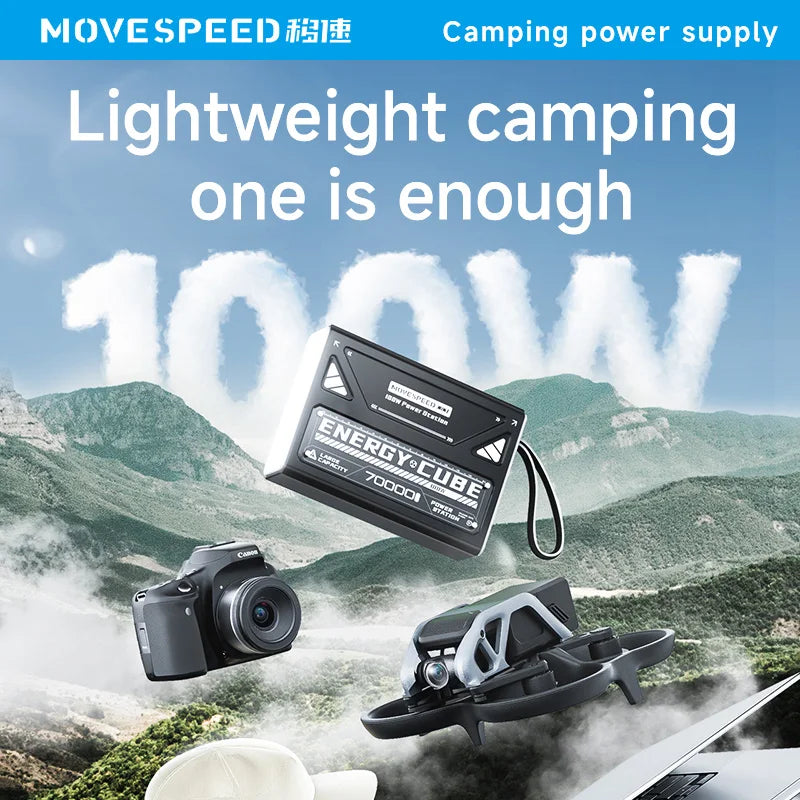 Power Bank – 70,000mAh | 100W Fast Charging, USB-C, LED Display, SOS Light | Ideal for iPhone, MacBook, and Camping adventures.