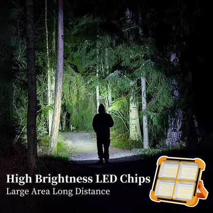 Brighten your adventures with the Portable Solar LED Outdoor Light – USB Rechargeable Emergency Lantern | Power Bank.