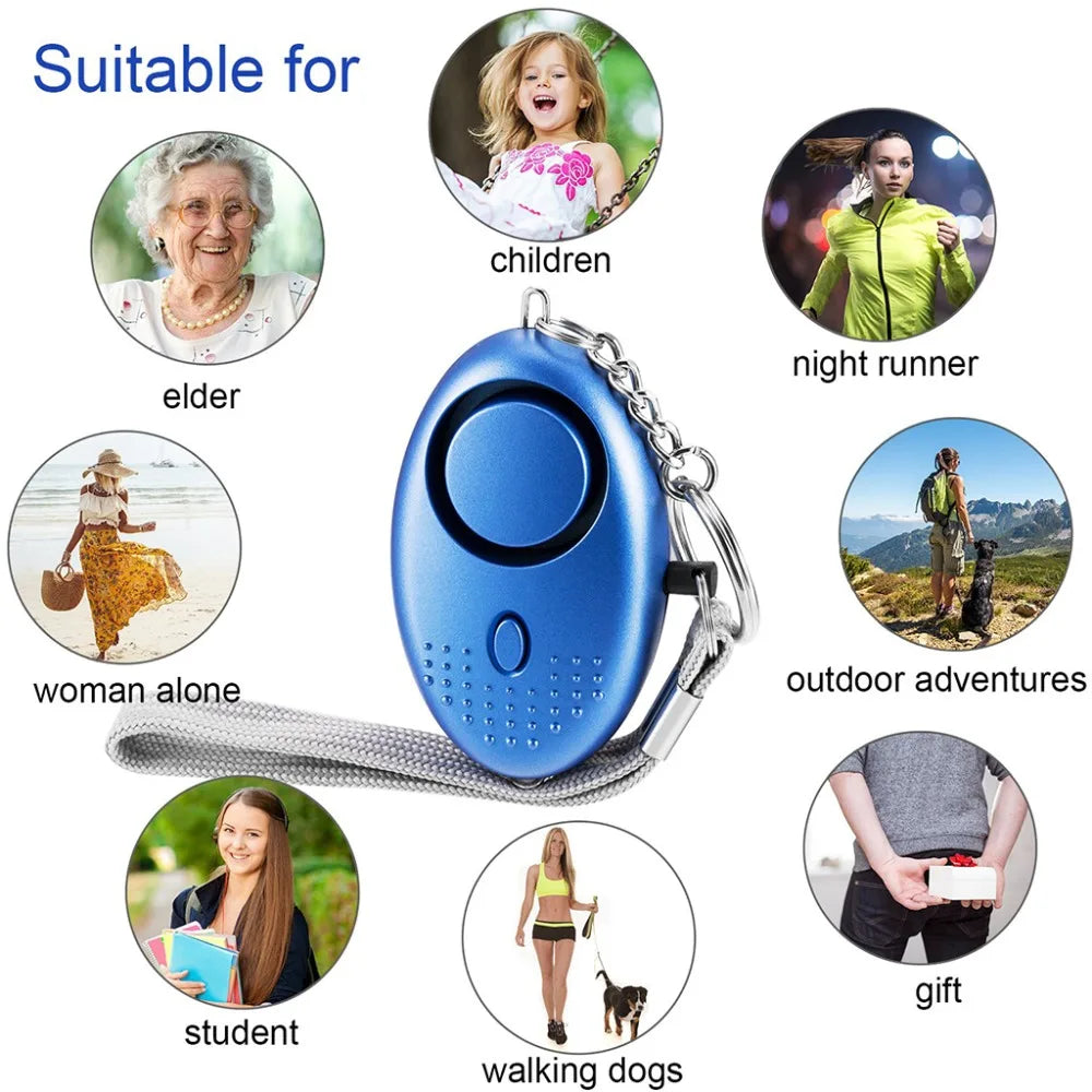 Compact 130dB Personal Safety Alarm Keychain – Anti-Attack, Anti-Wolf, Emergency Alert for reliable protection.
