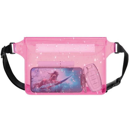 Lightweight waterproof mobile phone bag – adjustable waist pouch keeps your essentials safe from water and dirt.