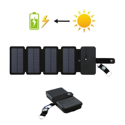 Cargador de Panel Solar para exteriores, plegable, para acampar, senderismo, mochilero, viaje, alimentación para teléfono inteligente, dispositivo de salida USB portátil de 5V 2.4a