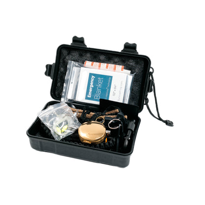 Compact 21-piece Survival Bundle kit includes essential tools for hiking, camping, or roadside emergencies.