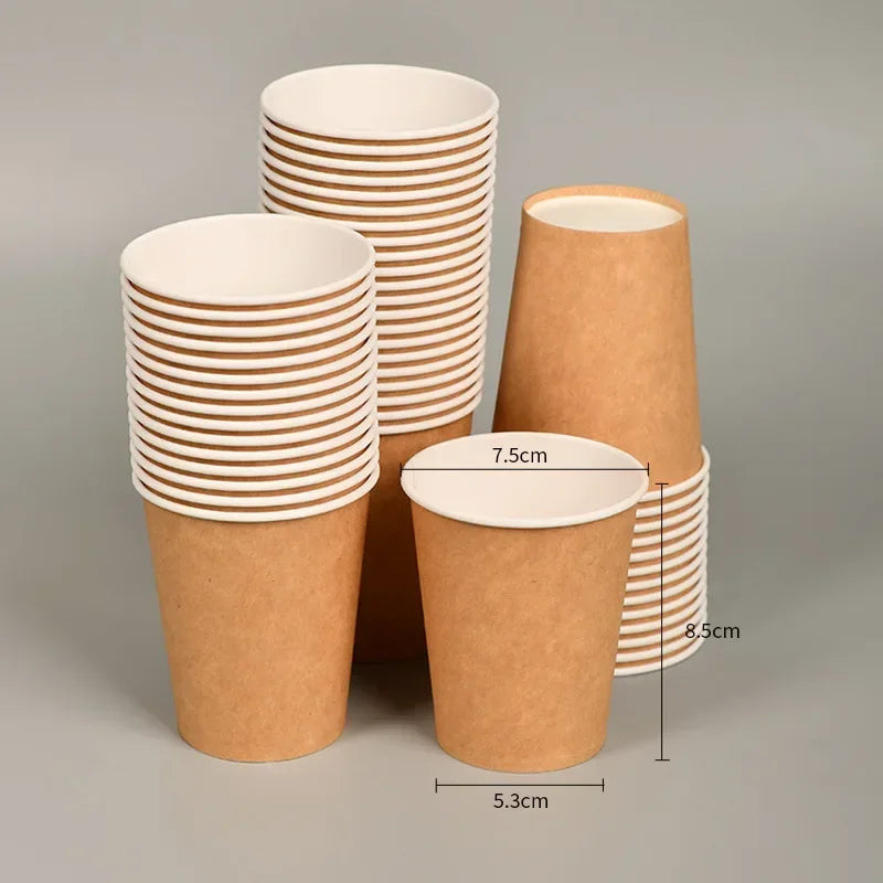 Eco-friendly 100-Pack 250ml Disposable White Paper Cups – perfect for coffee, tea, and on-the-go use.