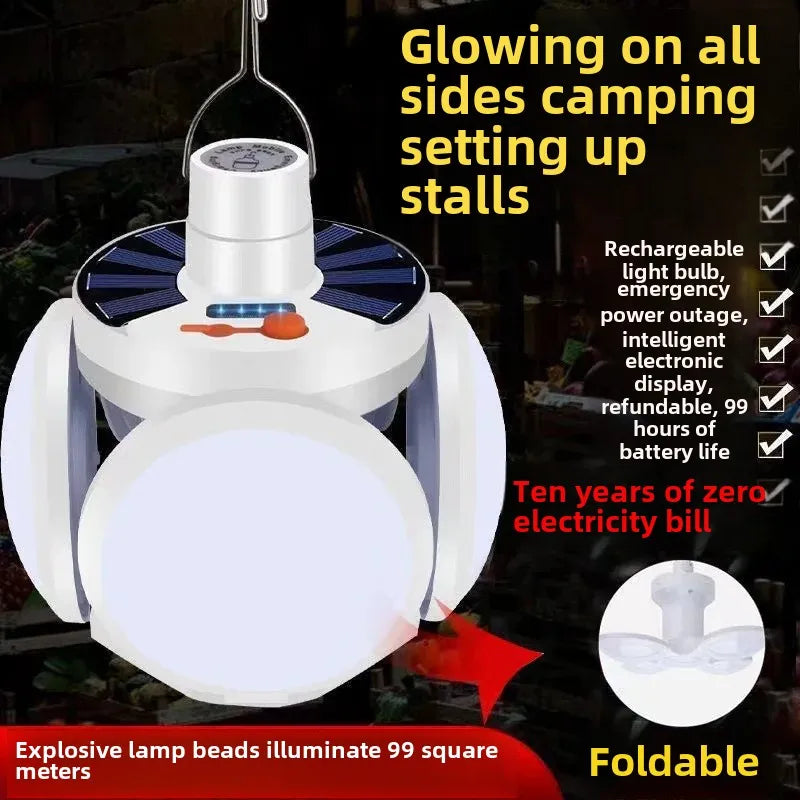 Illuminate your space with El Sentinel Solar™ – Where Innovation Meets Unstoppable Light, perfect for camping and emergencies.
