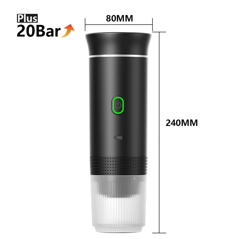 Compact Wireless Portable Espresso Machine – 3-in-1 Coffee Maker for Car, Travel, Camping; enjoy barista-quality coffee anywhere.