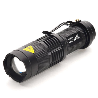 UltraFire SK68 EDC Flashlight – Compact Zoomable Torch, offering 300 lumens and AA/14500 battery support for reliability.