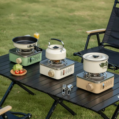 Portable Gas Camping Stove – 2800W High-Heat Burner for Outdoor Cooking, perfect for fast meals during outdoor adventures.